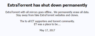 Illustration for article titled Adiós ExtraTorrent: cierra por sorpresa una de las mayores
webs de torrents